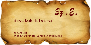 Szvitek Elvira névjegykártya